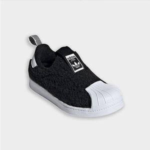 KID'S Adidas Originals Superstar 360 C Black Teddy Bear Fur Q46315